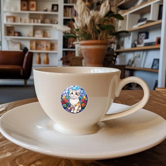 NIP! 55 Pieces of Stained Glass Window Cat Stickers! - Picture 5 of 8